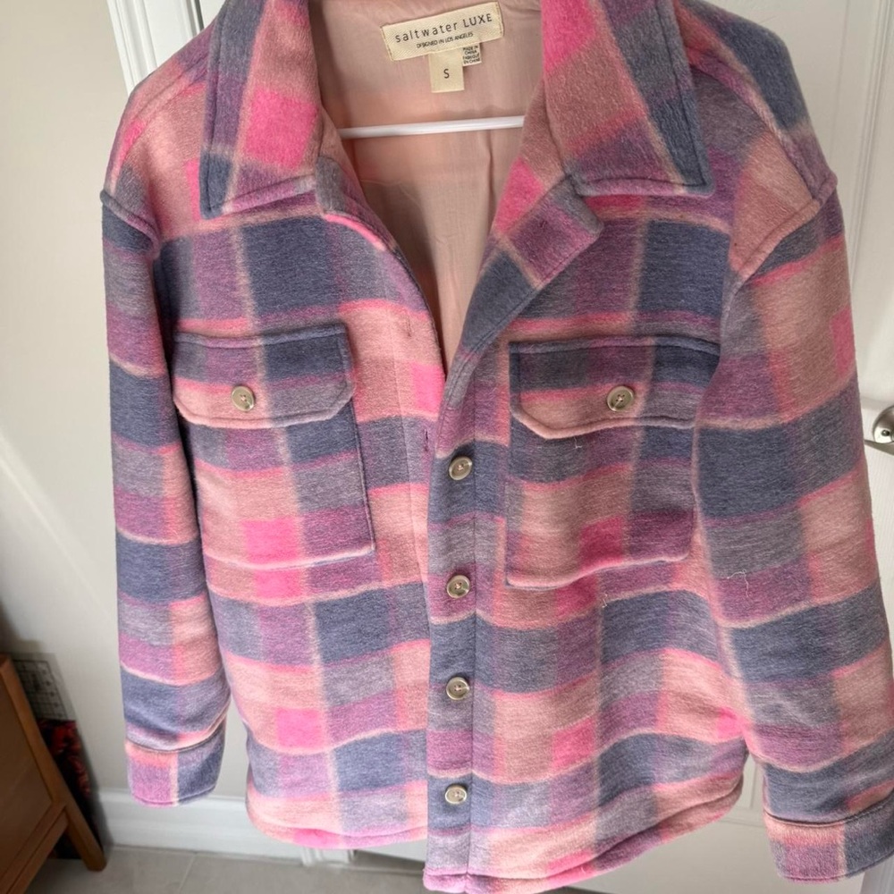 Saltwater LUXE Pink and Purple Checkered Jacket